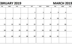 Calendar 2019 February And March Calendar Format Example