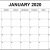 Printable January Calendars 2020
