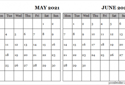 Calendar May June 2021 Image
