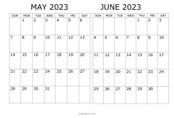 Calendar 2023 May June