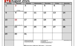 Calendar August 2021 – Canada – Michel Zbinden En