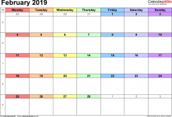 Feb 2019 Calendar Uk