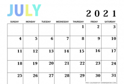 Calendar July 2021 Design