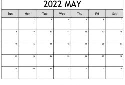 Calendar May 2022 Template