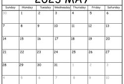 Calendar May 2023 Monday