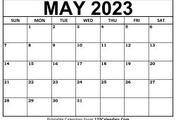 Calendar May 2023 Printable Free