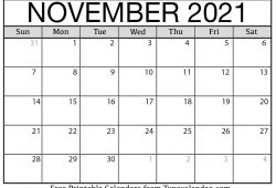 Calendar November 2021 with USA