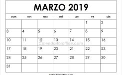 Calendario 2019 Marzo Para Imprimir | 2019 Calendar, 2021