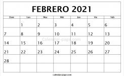 Calendario Febrero 2021 – Calendario Mensual 2021 Para Imprimir