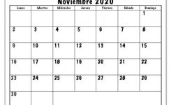 Calendario Noviembre 2020 Planificador | Befaro