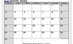 Calendrier Janvier 2021, Québec (Canada) – Michel Zbinden Fr