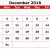 December 2018 Calendar Singapore