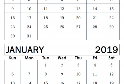 December January Calendar Printable