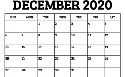 December 2020 Calendar Printable – Calendar Options