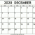 December  2020 Calendar Template
