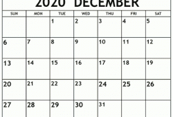 Print A Calendar December 2020