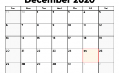 December 2020 Calendar With Holidays