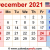 December 2021 Calendar Word