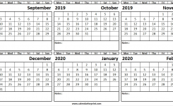 Download 6 Month September 2019 February 2020 Calendar Templates