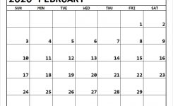Download February 2020 Calendar Blank Editable