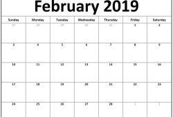 January February 2019 Calendar Printable