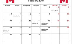 February 2019 Calendar Canada With Holidays 150 February 2019