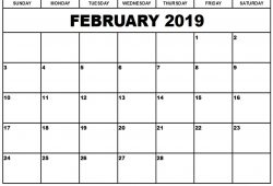 February Calendar 2019 Template