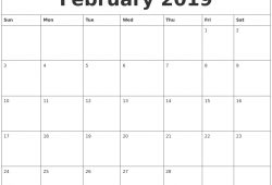 2019 Monthly Calendar Template Printable