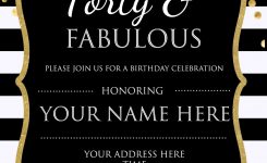 Forty Fabulous 40th Birthday Invitation Template Psd