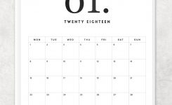 Free 2018 Minimal Calendar Printable Modern Calendar Clean