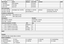 Production Call Sheet Template