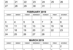 2019 And 2019 Printable Calendars