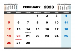 Free February 2023 Calendar Page