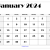 Free January 2024 Calendar Page