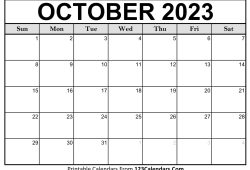 Free October 2023 Calendar Page