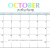 Blank October 2020 Calendar Printable