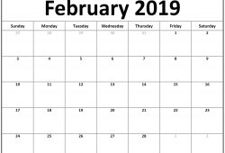 February 2019 Calendar Printable Template