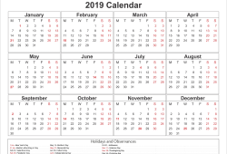 2019 Calendar Qld Printable