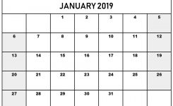 January 2019 Calendar Free Printable January 2019 Printable