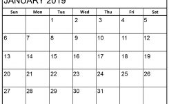 January 2019 Calendar Printable Templates