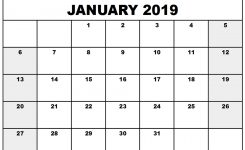 January 2019 Printable Calendar Template Pdf Excel Word January