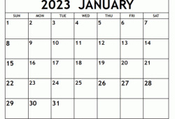 January 2023 Calendar Images