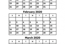 January February March 2020 Calendar