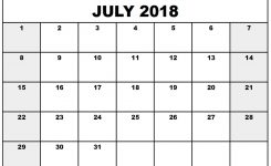 July 2018 Printable Calendar 8 Free Blank Templates 2018 Calendar