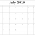 Monthly Calendar July 2019
