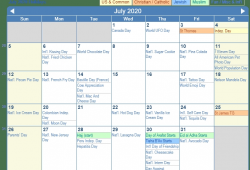 July 2020 Calendar Holidays