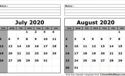 July August 2020 Calendar Printable 2018 Calendar 2021 Calendar
