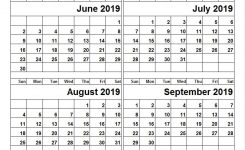 Jun Jul Aug Sep 2019 Calendar Free Archives Month Calendar