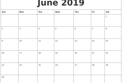 2019 monthly calendar template printable