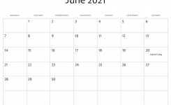 June 2021 Editable Calendar With Holidays